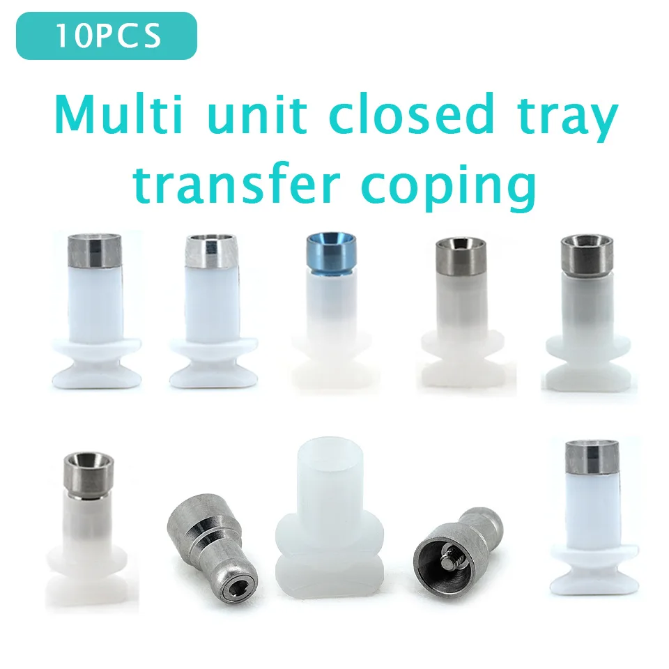 10Pcs Dental Implant Multi Unit Closed Tray Transfer Copings Compatible for Osstem Dentium ITI Nobel DIO Adin BB System Lot