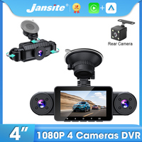 Jansite 1080P Car DVR 4 Channel Dashcam Front Inside and Rear Camera Video Recorder Night Vision for Vehicle WIFI Remote Control