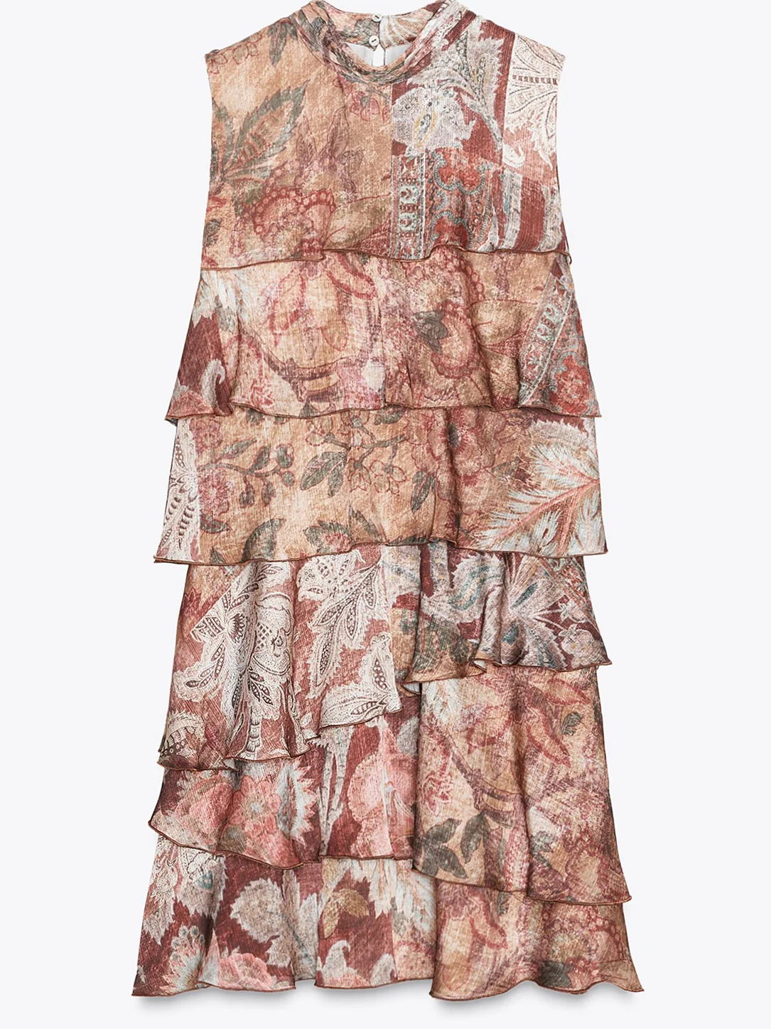 Bolo Sle ort Saia Svel Impressão Decoração em camadas Dr Cintura alta Algodão Casual Feminino Faion Outono Novo Arr...