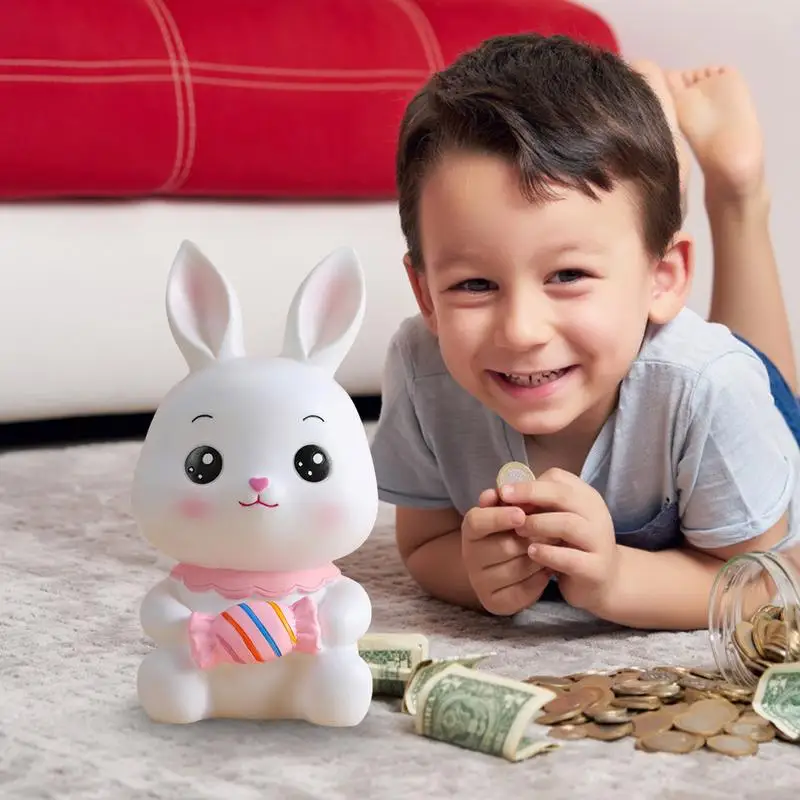 Konijn Spaarpot Onbreekbaar Bunny Spaarpot Onbreekbaar Schattig Konijn Muntbank Kinderkamer Bureau Standbeeld Voor Jongens Meisjes Nieuwjaar