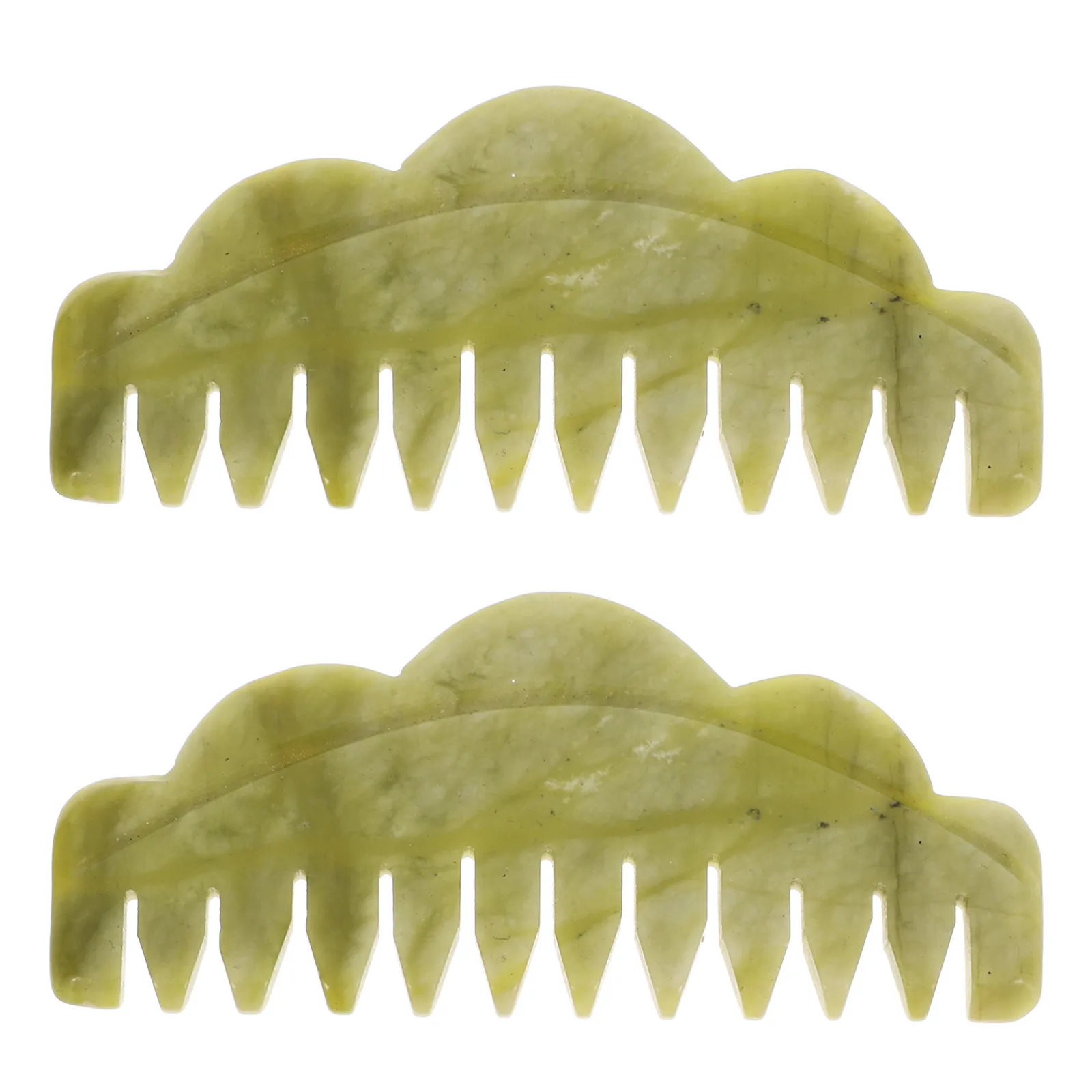 

2 шт. массажные расчески для кожи головы с нефритом, белые, для массажа Гуаша, каменные расчески-щетки для волос