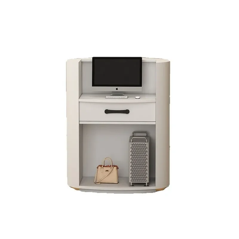 Modern Small Reception Desk Bar Counter Info Guide Table Simple Front Office Checkout Station for Shop Welcome Area