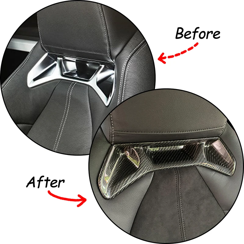 لتويوتا GR Supra A90 2019-2022 ألياف الكربون الأحمر نمط سيارة المقعد الأمامي الخلفي غطاء الكسوة ملصق اكسسوارات السيارات الفقرة السيارات