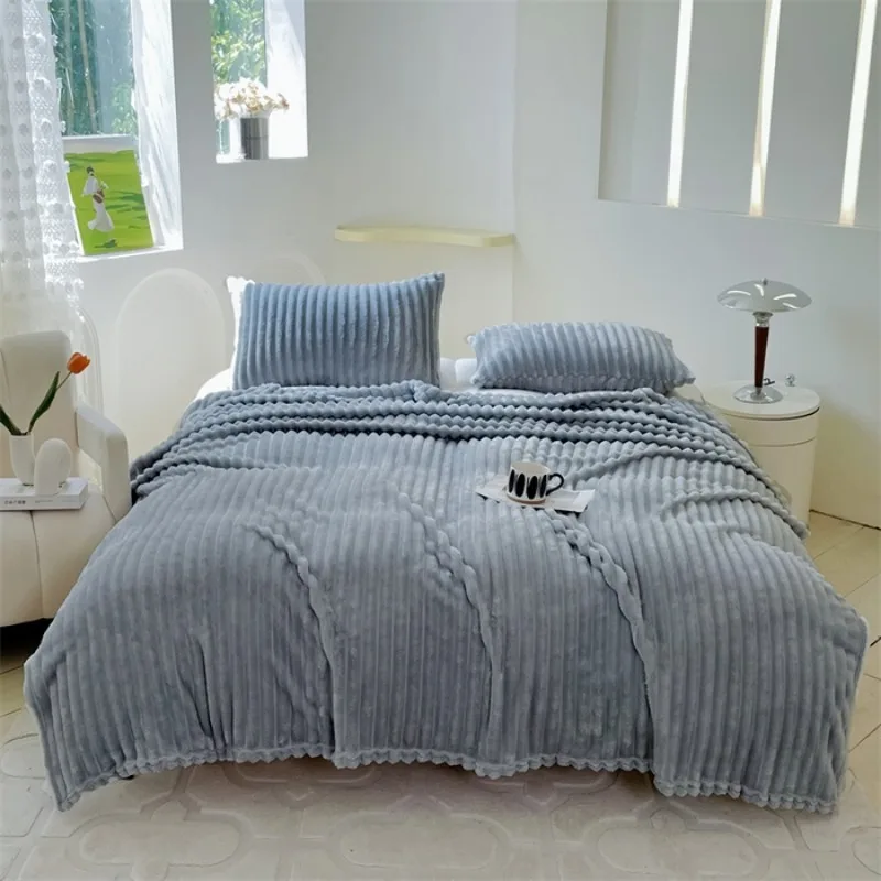 

Solid color soft comfortable warm rabbit fur blanket spring and autumn blanket air conditioner blanket without pillowcase