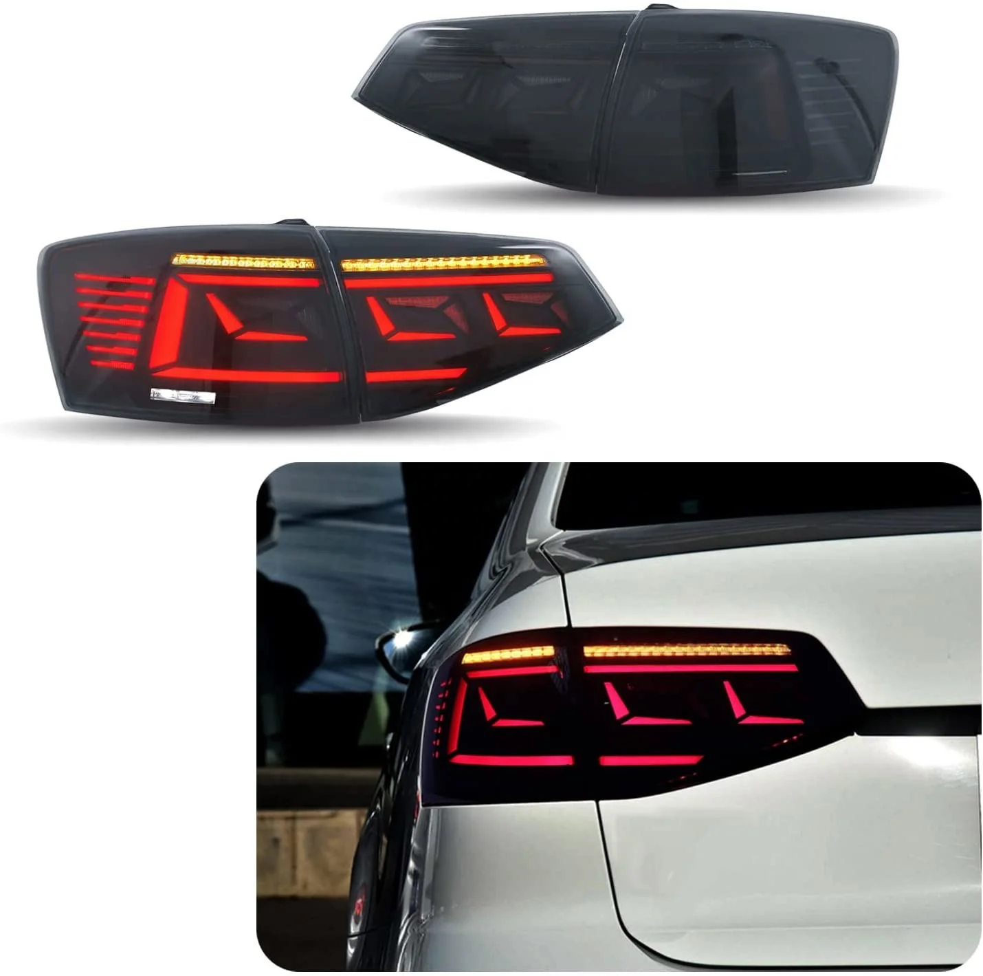 

Auto Lamp Car LED Tail Lights for VW Jetta Sagitar MK6 2015 2018 Dynamic Turn Signal Brake DRL Reverse Assembly