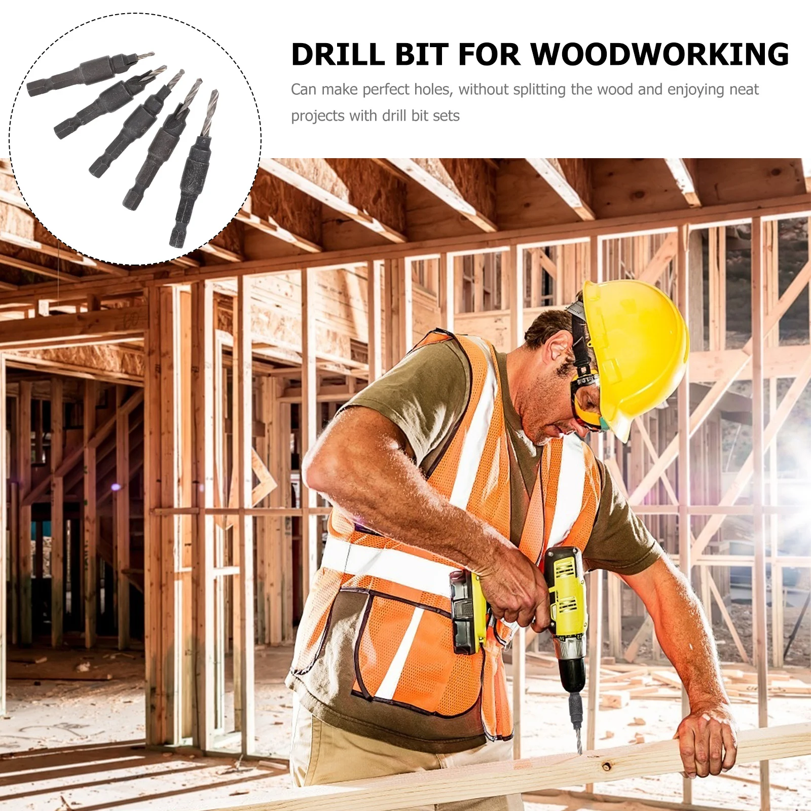 

6Pcs Woodworking Hole Opener Drill Bits Set High Durability Hss Carpentry Tool Clean Hole Drill for Wood Fiberboard