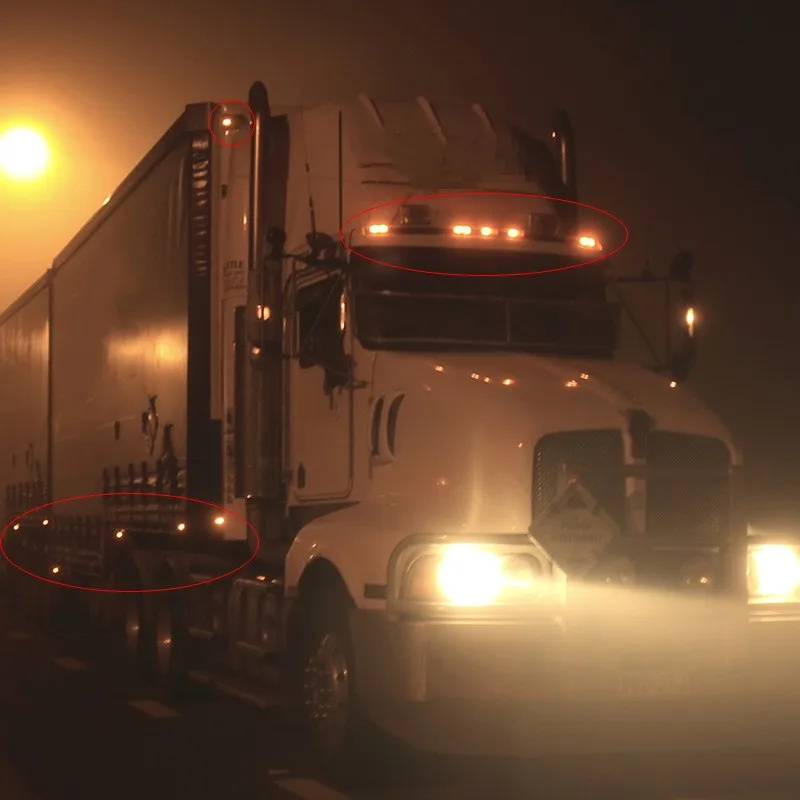 10 Pieces 12V 24V Round 3/4" LED Side Marker Light Truck Trailer Boat Tractor Signal Lamp