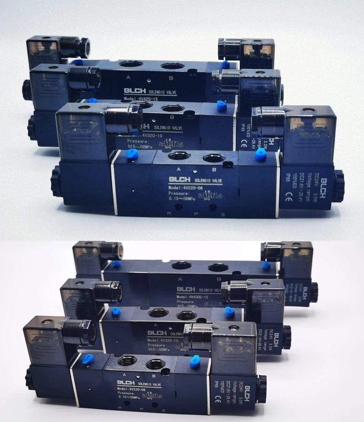 4v220-08 solenoid valve gas valve 430E-15 2-position 5-way reversing valve 24v coil cylinder 3