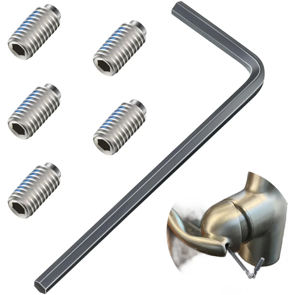 155023 Faucet Repair Hardware Kit with Hex Wrench and Set Screws Compatible with Most For Single Handle Faucet