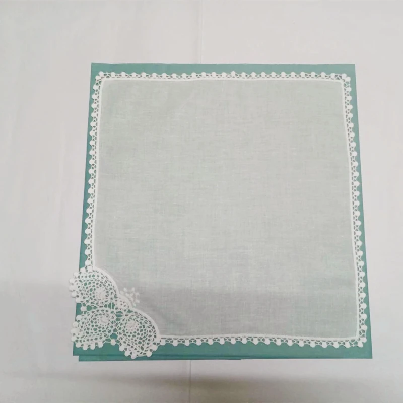 Pañuelos 100% algodón para mujer, 12 unids/lote, blanco, 12x12 pulgadas, para boda, bordados, de encaje, para ocasiones especiales