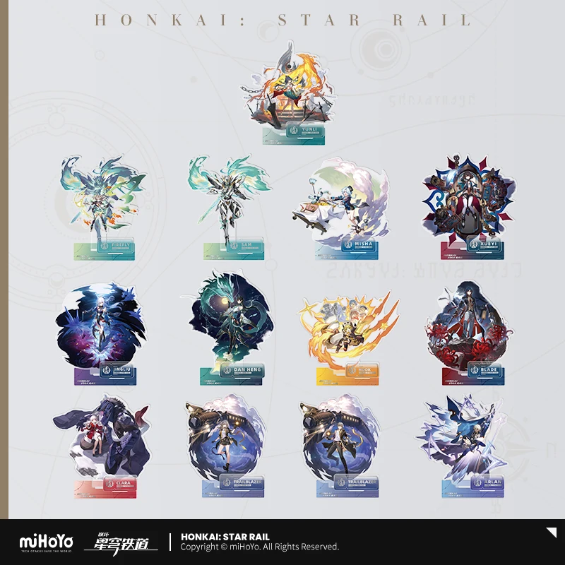 2024 Anime Honkai: Star Rail Vertical Drawing Series Destruction Acrylic Stand Card Desk Decor Trailblazer Arlan Hook Clara Gift