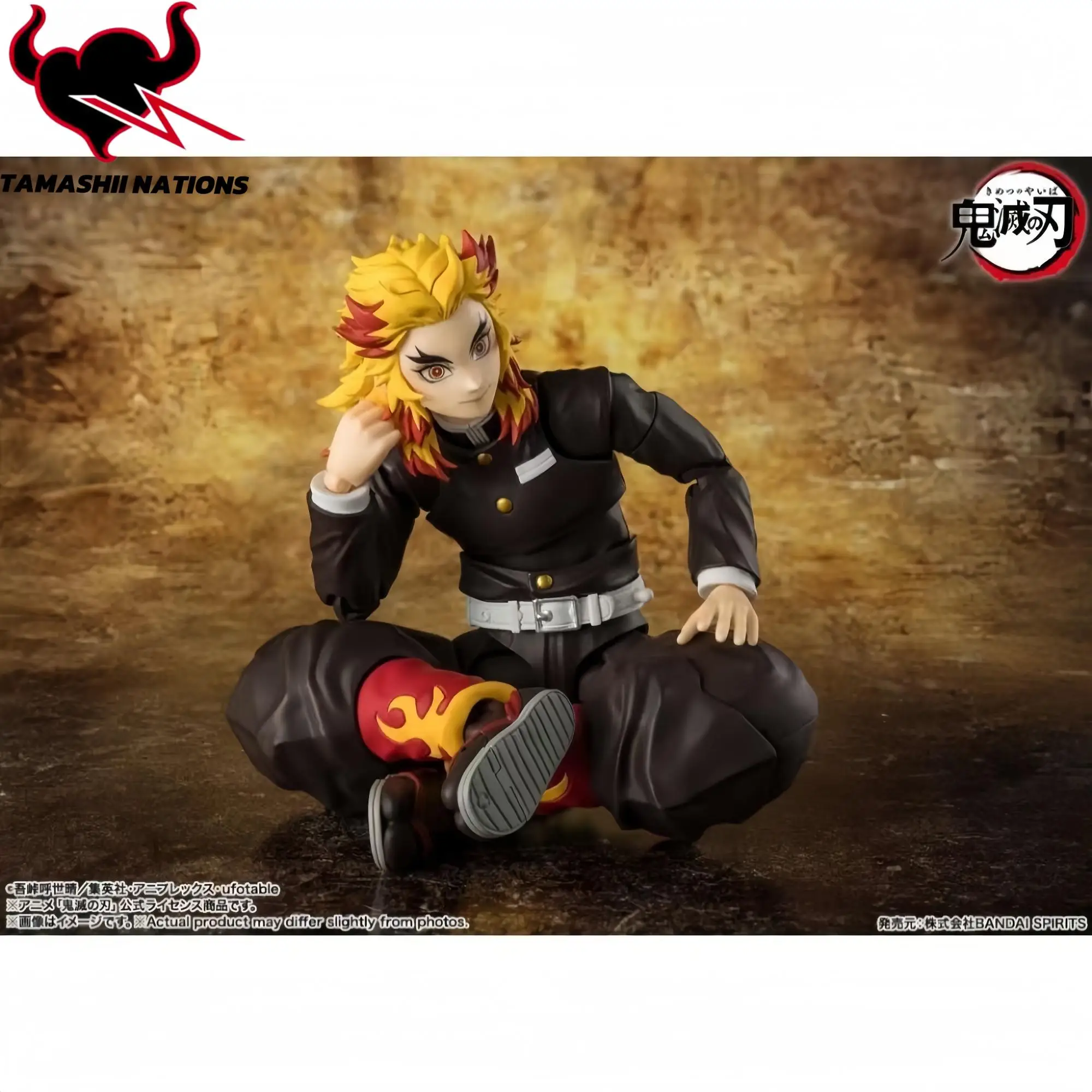 Oryginalne figurki akcji Bandai Demon Slayer Rengoku Kyoujurou S.h.figuarts, figurka stojąca, model figurki, nowe i nieotwierane, wybrane.