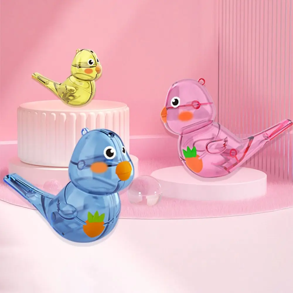 Criativo multicolorido dos desenhos animados pássaro apito de plástico adicionar água warble apito diferentes chamadas de pássaros aprendizagem instrumento musical presente