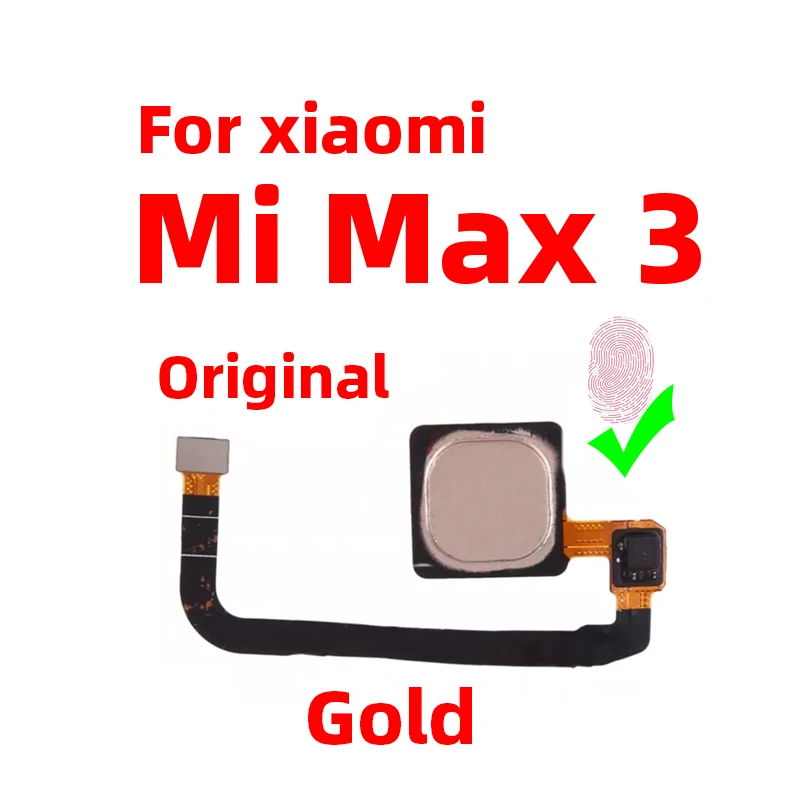 Original สำหรับ Xiaomi Mi MAX 3เครื่องสแกนลายนิ้วมือ, รหัสสัมผัสเชื่อมต่อโฮมปุ่มสายอ่อน