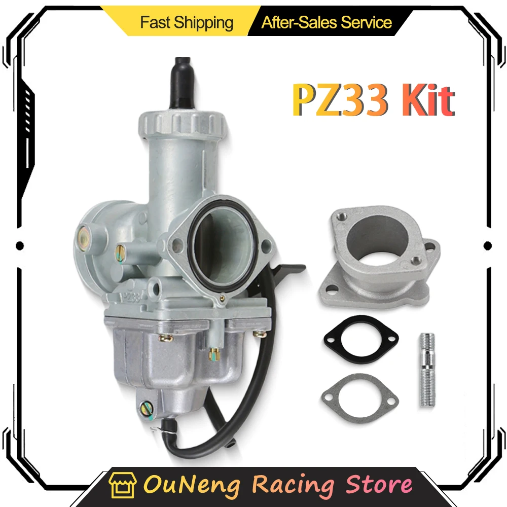 PZ33 Motorcycle Carburetor 33mm For CG TMX 250cc 300cc 350cc 400cc QUAD Off-Road ATV Cg 200-250cc Carb With Intake Manifold