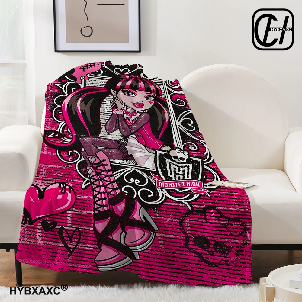 3D Monster High Anime Cartoon Blanket,Soft Throw Blanket for Home Bedroom Bed Sofa Picnic Travel Office Rest Cover Blanket Kids