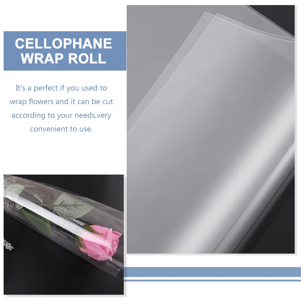 

1 Roll Transparent Cellophane Flower Wrapping Paper Sturdy Floral Wrap Film for Flowers Bouquet Gift Basket Packing DIY Craft