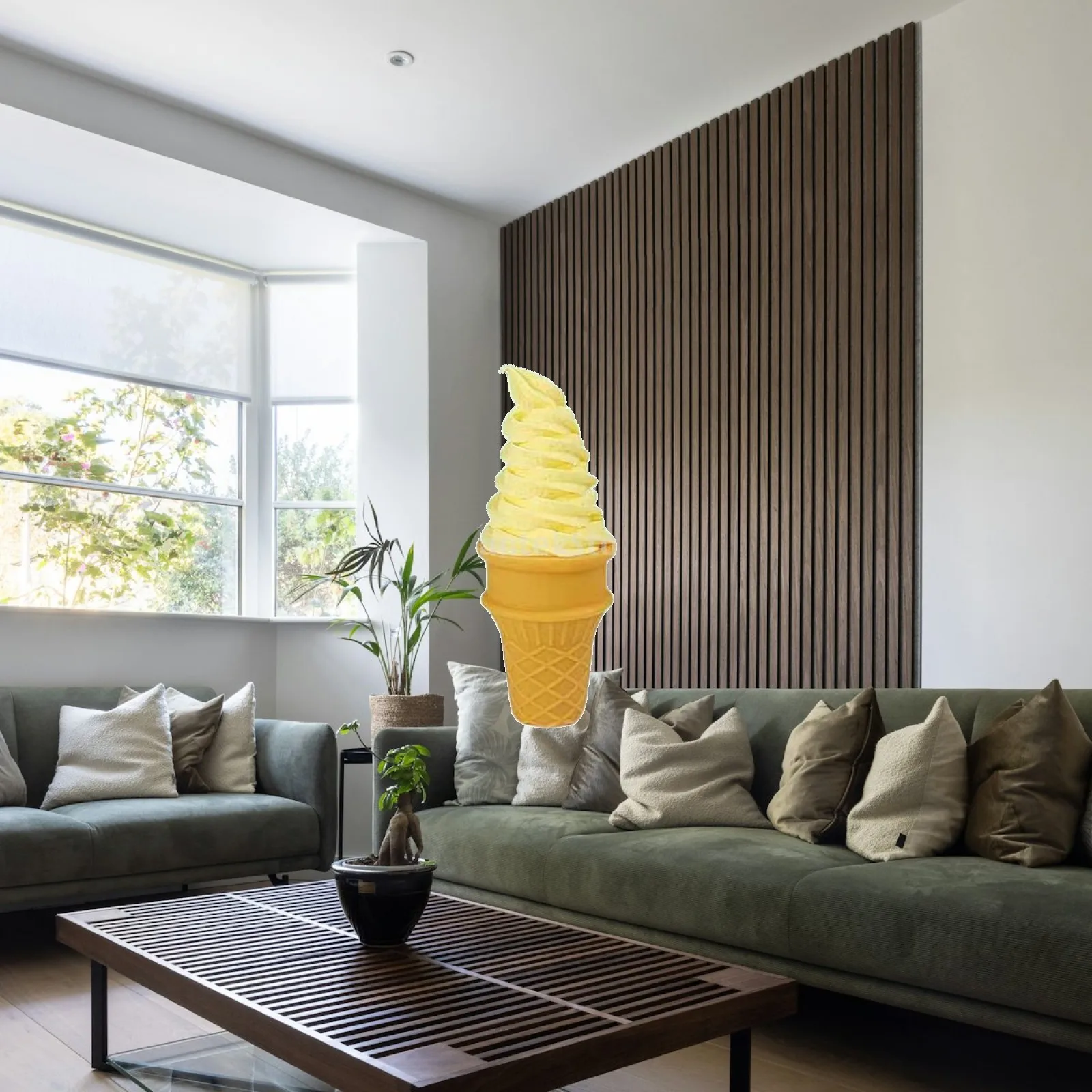 

2x Ice Cream Cone for Display, Pretend Food Model for Decoration