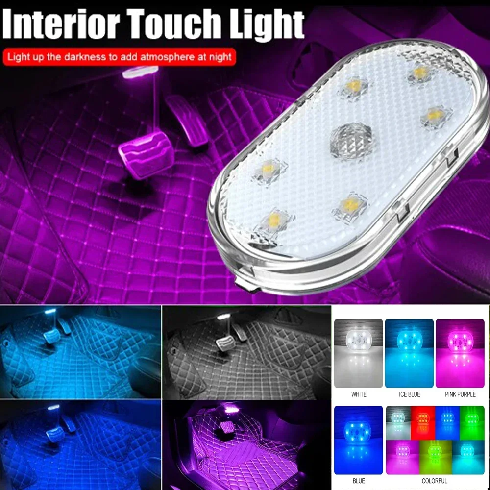 

Reading Lamp for Door Foot Trunk Storage Box USB Charging LED Touch Light Mini Wireless Car Interior Lighting Auto Roof Ceiling