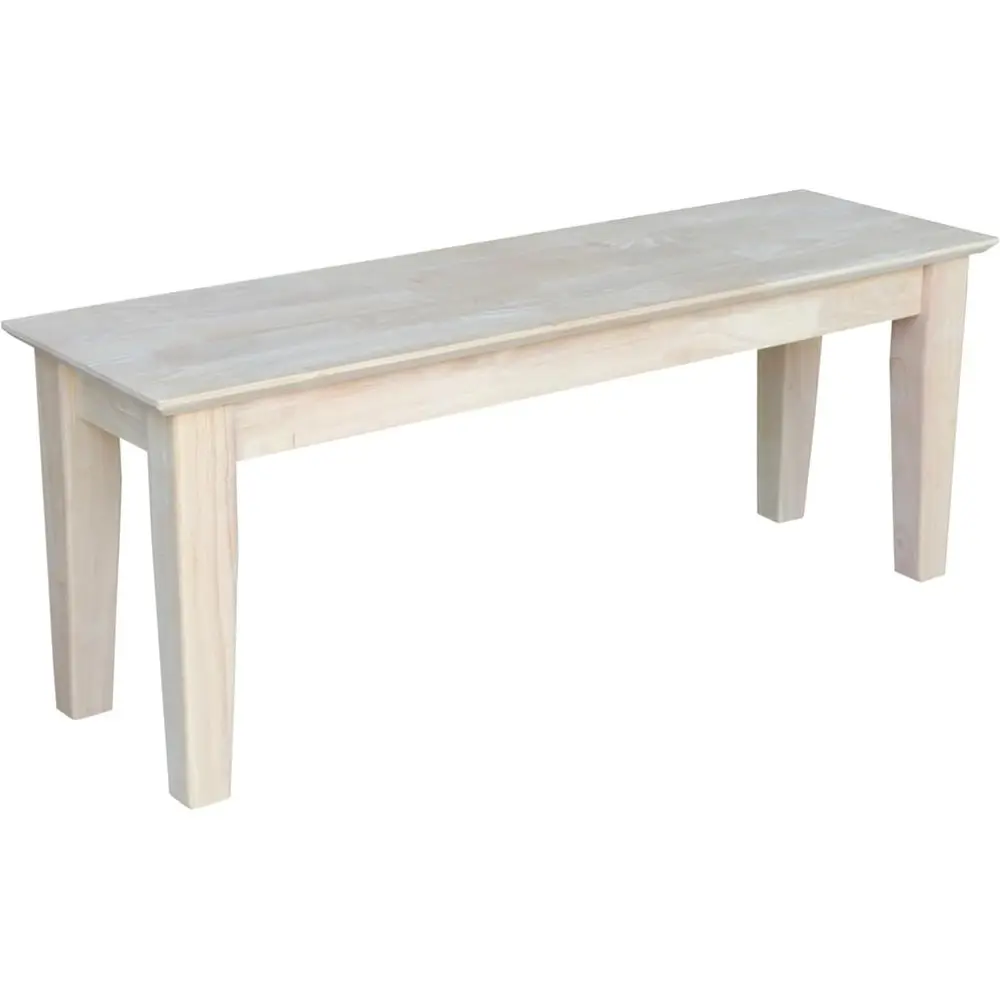 

47 Wide Shaker Style Solid Wood Bench, Unfinished