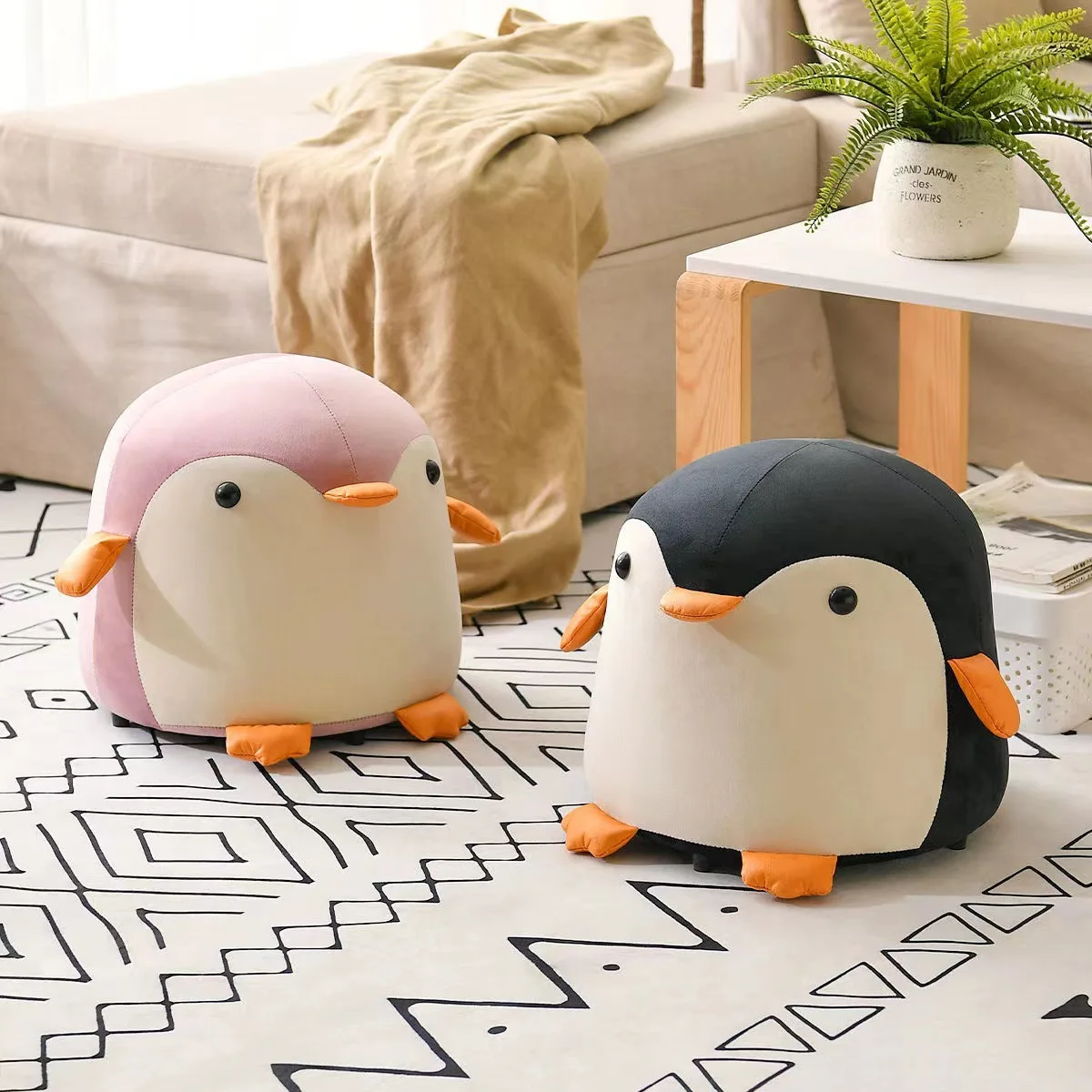 The penguin animal stool l simple shoe stool step children's gift soft bag low stool