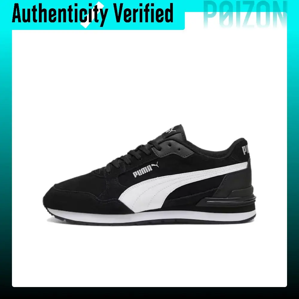 PUMA St Runner Abrasion Resistant Low top Casual Shoes Unisex Black White 399665-01