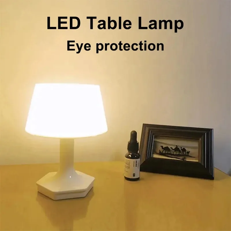

Room Desk Lamp LED Eye Protection Reading Light Adjustable Brightness Rechargeable Bedside Lamp for Bedroom Home Office Study