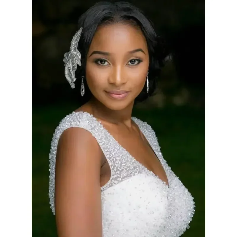 Aangepaste Afrikaanse op maat gemaakte formele bruidsjurken ontwerpen kant kralen zeemeermin trouwjurken