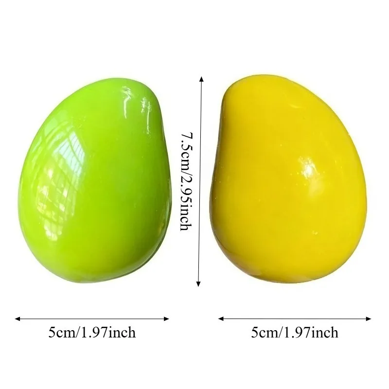 Handmade Crunchy Color-Changing Mango Stress Ball Squishy Toy Crispy Mango Squishy Fidget Ball ASMR Sensory Stress Relief Toy