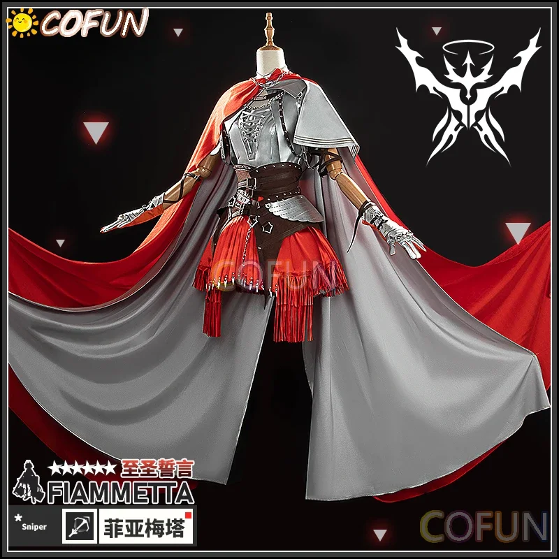 COFUN [Customized] Arknights Fiammetta Most Sacred Oath Cosplay Costume Halloween Cloak Armor Suit Game Outfits Women Dress