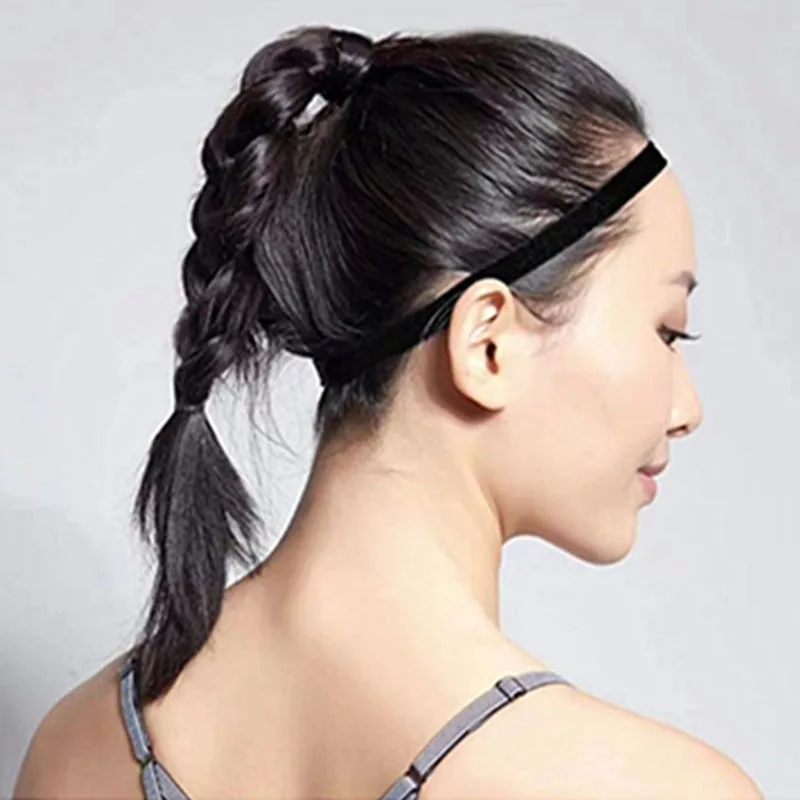 5pcs Non-Slip Elastic Sports Hair Band Black Stretchy Sports Headband Yoga Running Cycling Headband Women Girls Fitness Headband - view 4