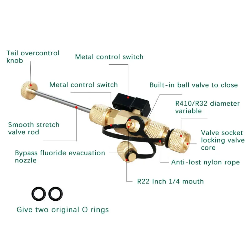 VCR1 Valve Core Quick Removal And Leakage Safety Replacement Wrench Valve Core Loading And Unloading Wrench Tool
