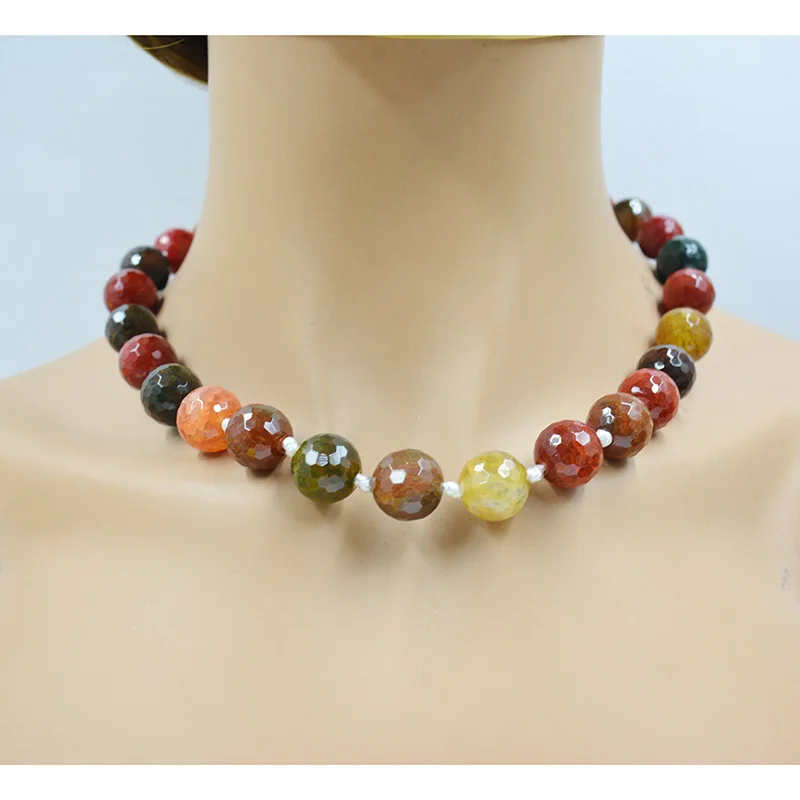 

pretty 14MM natural semi precious stone necklace. Ladies' Wedding Anniversary Jewelry 45CM