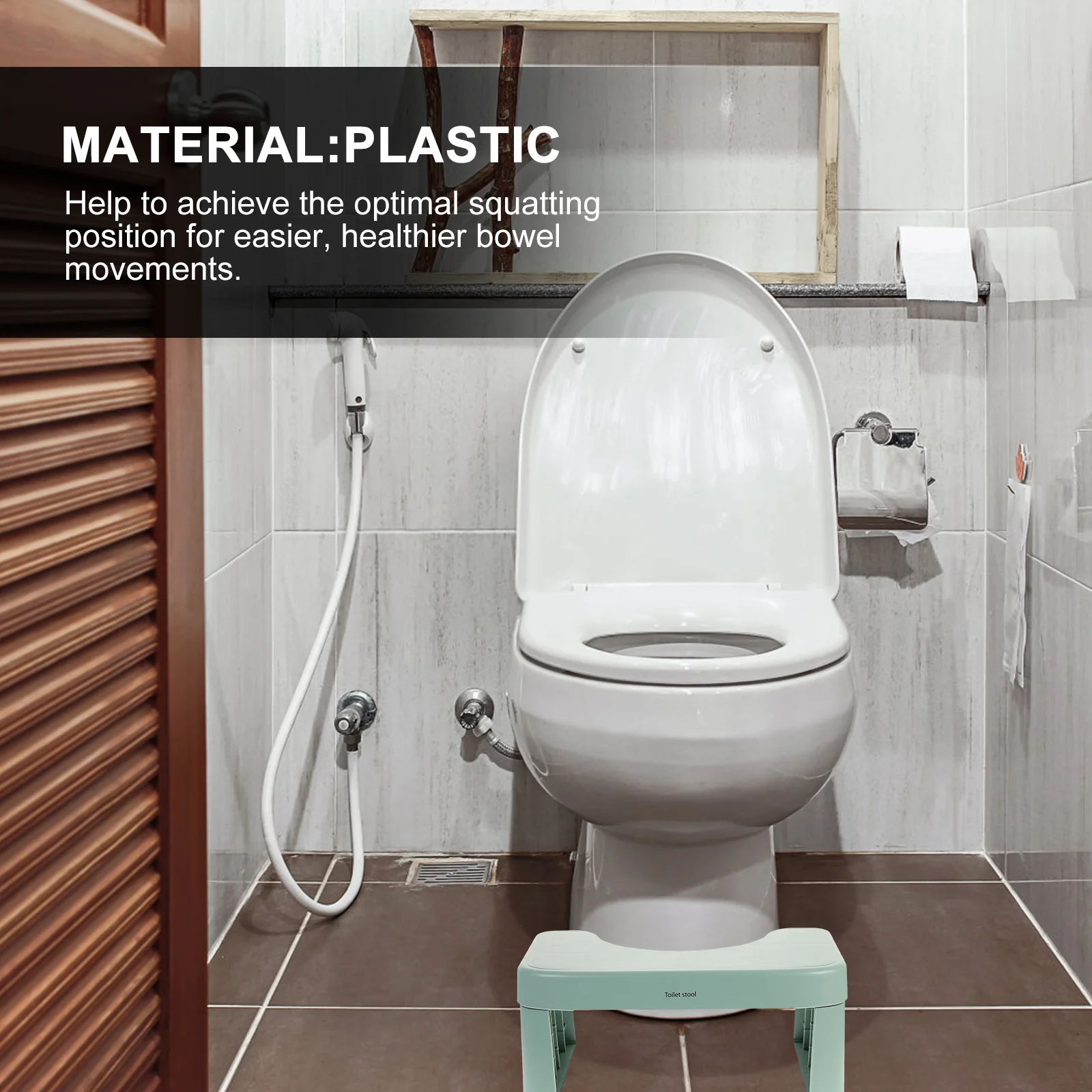 Robuster, rutschfester Fußhocker für Badezimmer, Toilette, erhöht die Stufe, Haushaltsstützwerkzeug, modernes Design, glatte Oberfläche, Töpfchenhocker für
