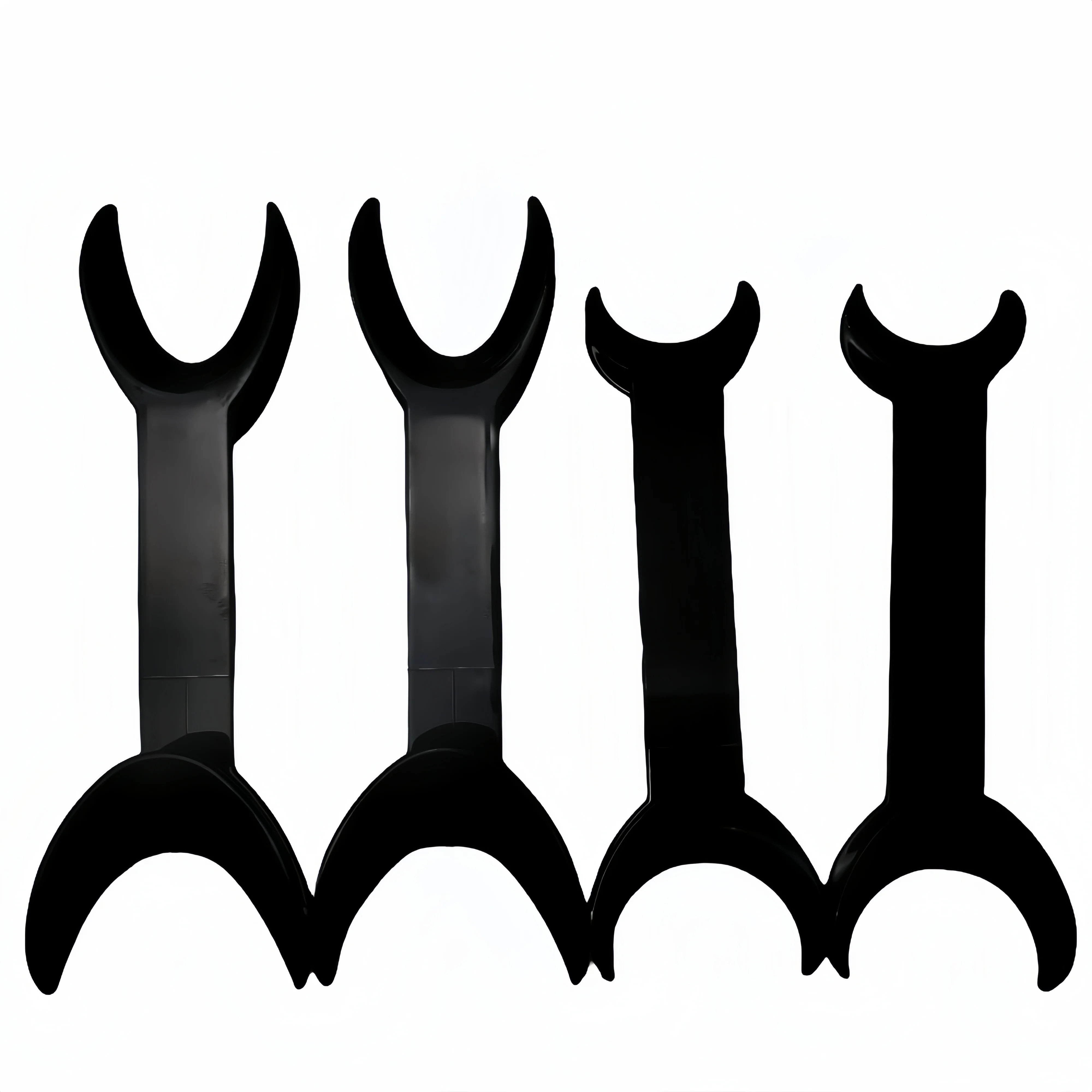 4PCS Dental T-Shape Retractor - Double Head Mouth Opener for Orthodontics (Black, Small/Large)