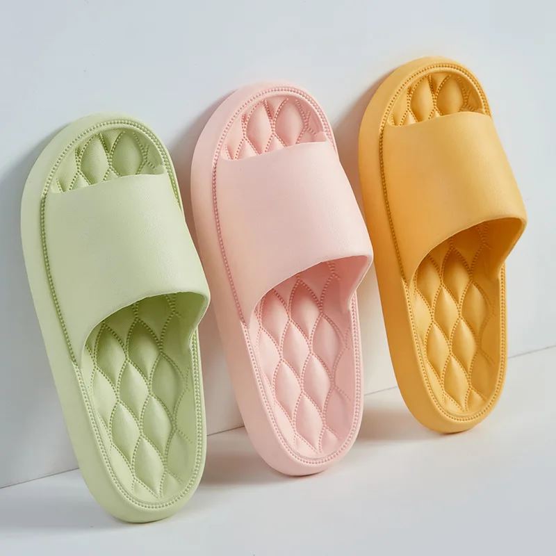 Home Slippers Summer Women Men Basic Solid Slides Indoor Mute Non-Slip Bathing Flip Flops Sandals Unisex Soft Sole Shoes 2023