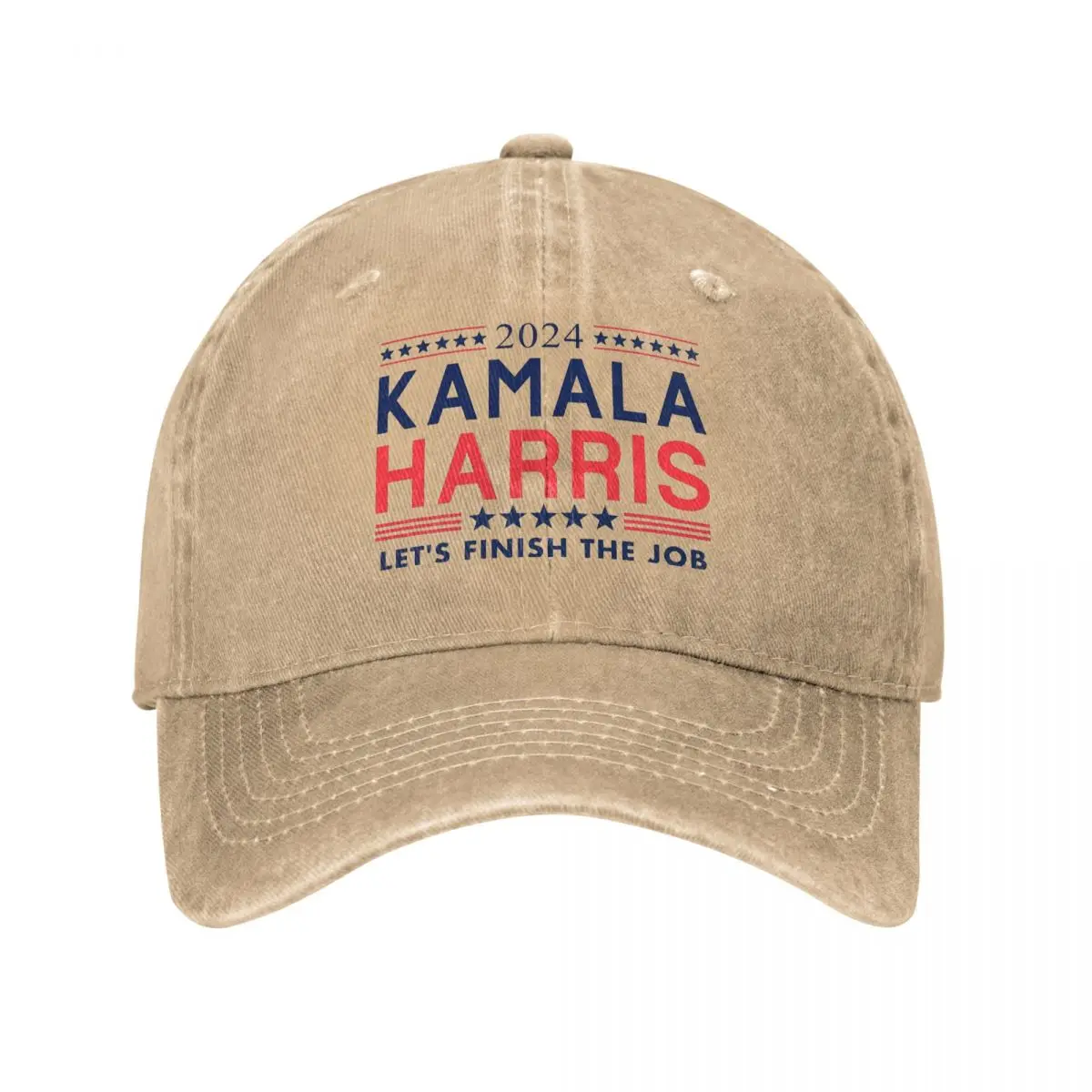 Kamala Harris 2024 Let\'s Finish The Job Men Women Baseball Cap Distressed Washed Caps Hat Vintage Outdoor Running Golf Headwear