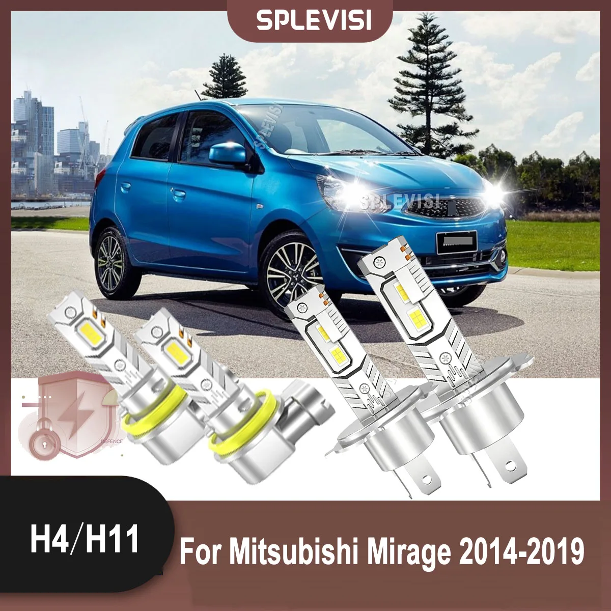 H4 H11 LED Headlight Fog Light Bulbs high brightness improved visibility.For Mitsubishi Mirage 2014 2015 2016 2017 2018 2019