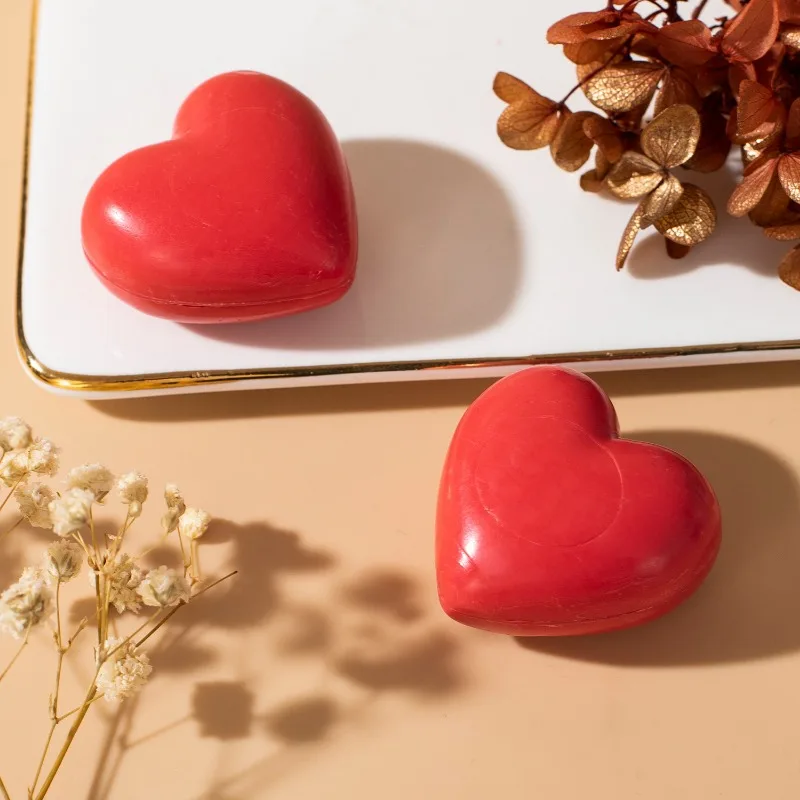 Heart Shaped Handmade Soap Cleaning and Cleansing Essential Oil Soap Deep Cleansing Without Damaging Skin Rich Foam