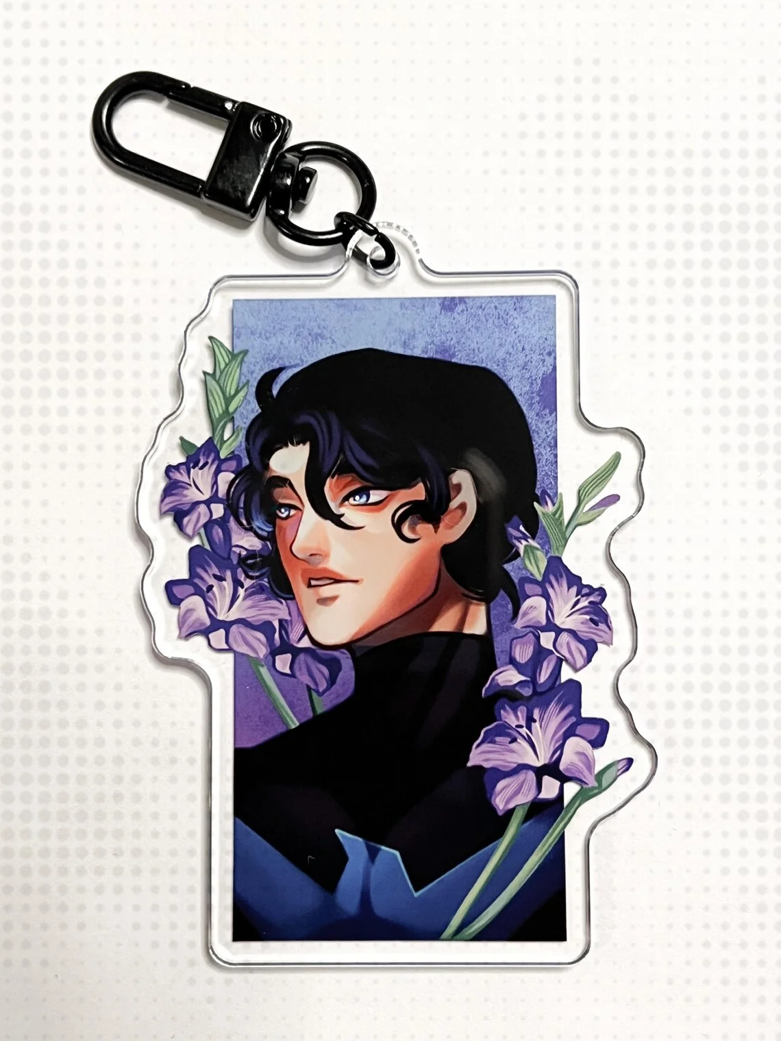 Anime Bat Family Acrylic Keychain Cute Vampire Bat Design Carabiner Clip for Bags School Supplies Fashion Accessories