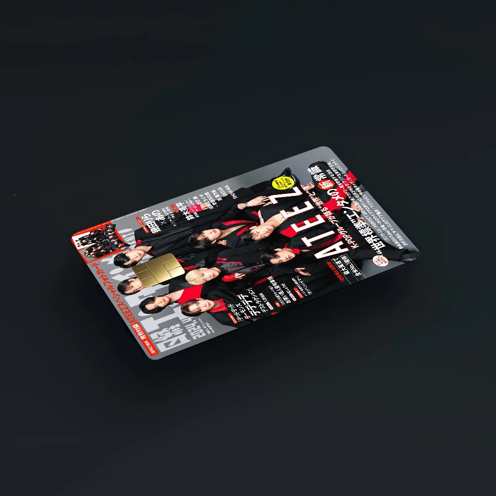 A-ATEEZ KPOP Game Film Cover Sticker Case For Small Chip Credit Debit Card Front Side