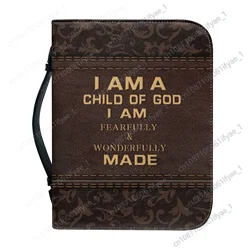 PU Leather Bible Bag Cover Case for Women Men Zipper Handle Handbags Bible Hymns Bible Cover Case Carrying Storage Bags