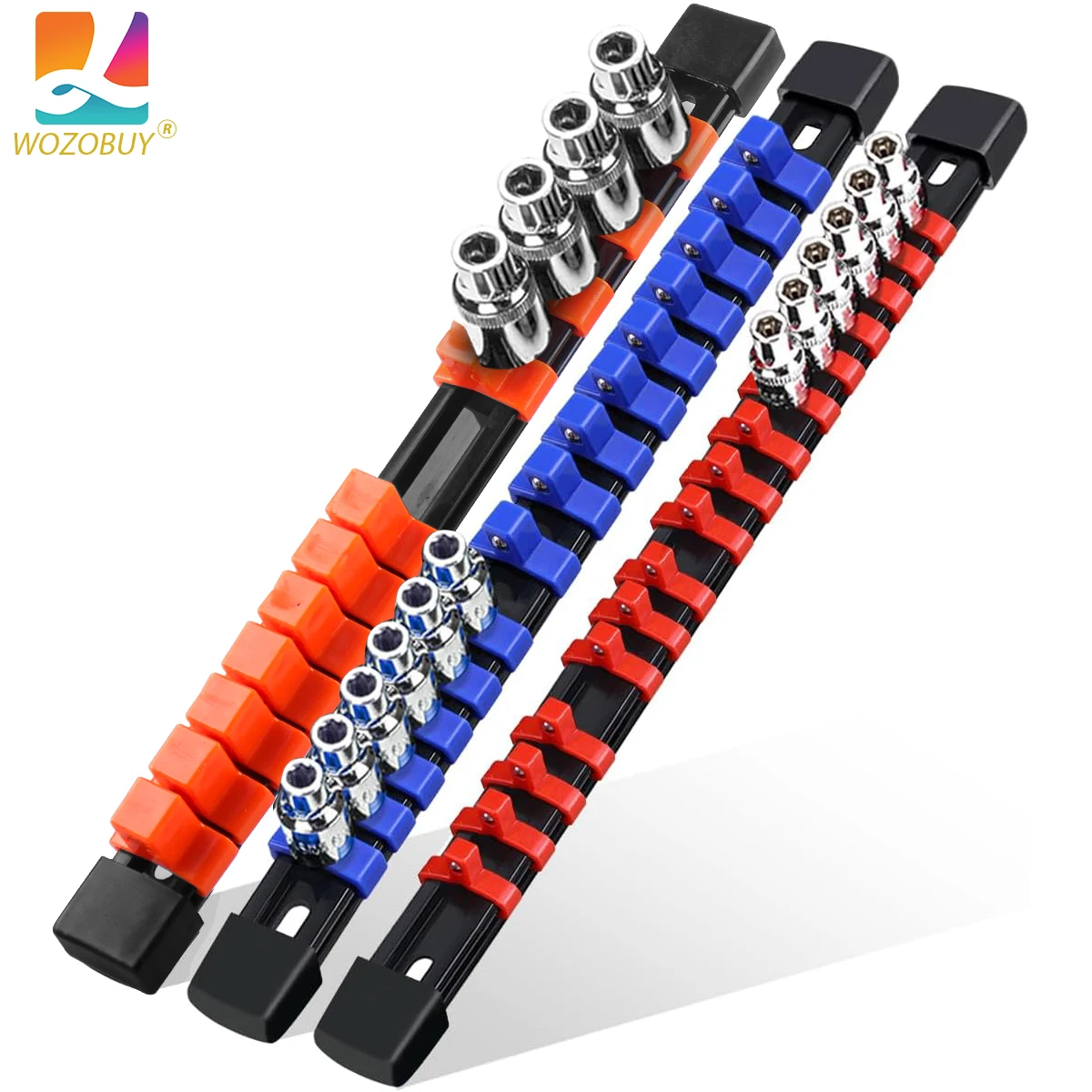 

Держатели гаечных ключей 1/4 дюйма 3/8 дюйма 1/2 дюйма, пластиковый универсальный органайзер для розеток, кронштейн для рельса, инструменты для ремонта, торцевой настенный ключ, домашние инструменты