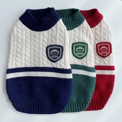 Winter Dog Knitted Sweater Pet Dog Clothes for Small Medium Dogs College Style Puppy Vest Warm Cat Sweater Fashion Pet Costumes