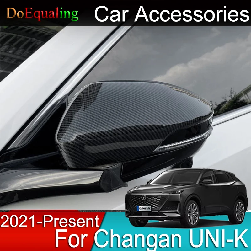 For Changan UNI-K 2023 Car Rearview Mirror Cover Reversing Horn Rain Eyebrow 2 Pcs/set Accessories Interior UNIK 2022 2021