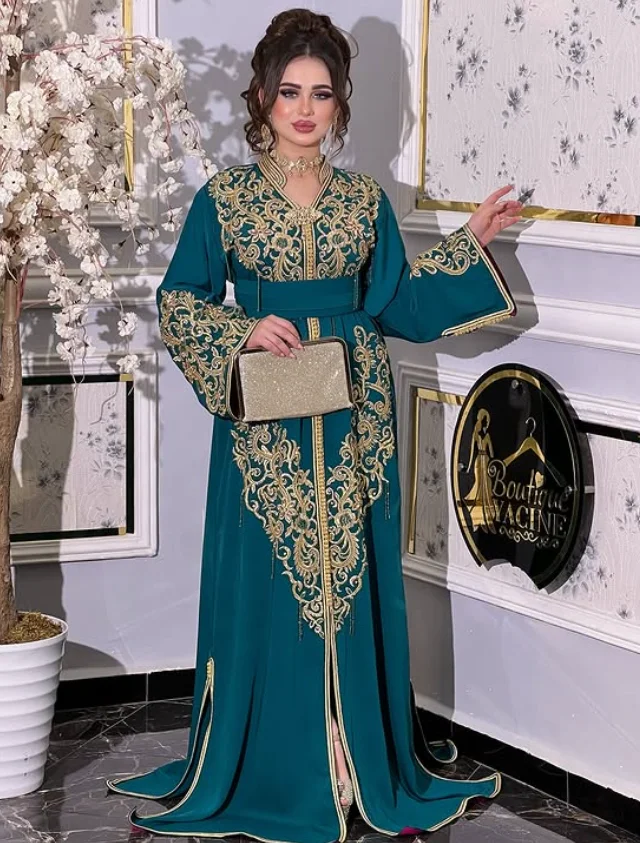 Мусульманский кафтан цвета шампанского, вечерние вечерние платья, кружевная аппликация, длинный рукав, марокканский кафтан, платье для выпускного вечера, наряд на заказ