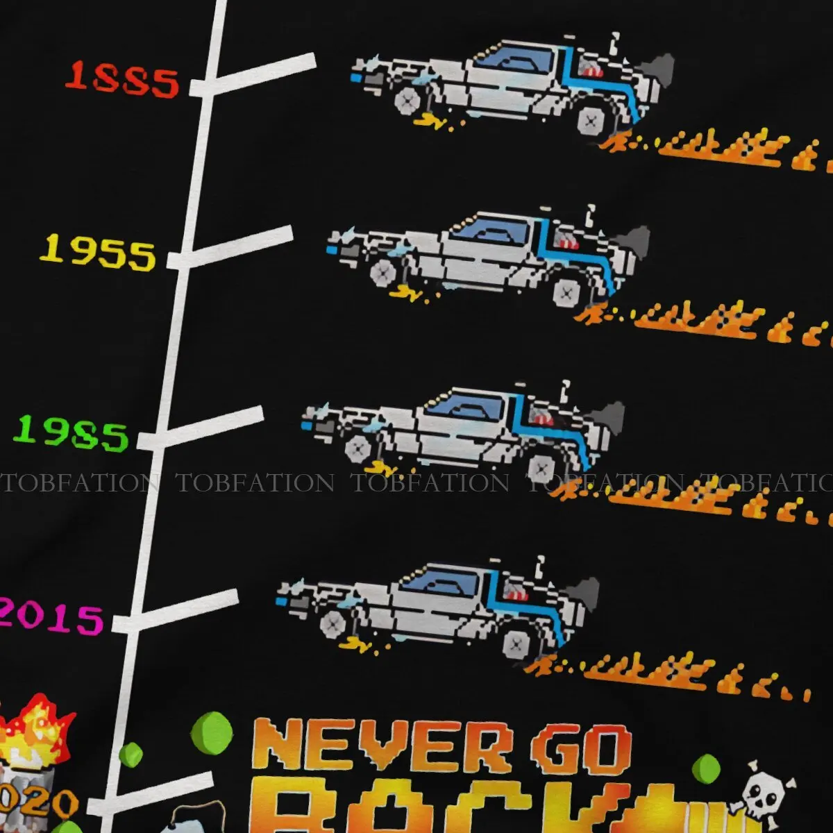 Never Go Back To 2020 Pixel Fan Art O Neck TShirt Back to the Future Film Pure Cotton Original T Shirt Men Clothes Fluffy