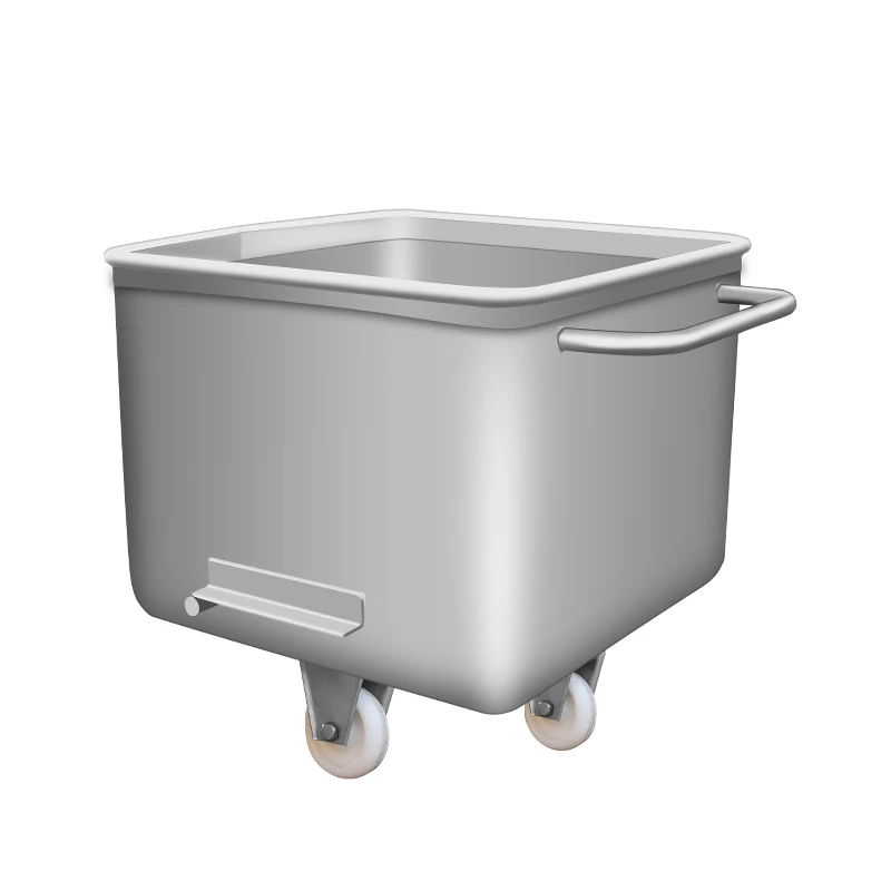 Food factory material turnover truck 304 thickened stainless steel 200 liters feeding truck meat truck food grade steel drum tru