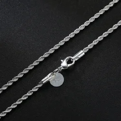 925 Sterling Silver 2MM Twist chain Necklace for woman 16-30 Inches fashion designer party wedding charm jewelry fine gifts