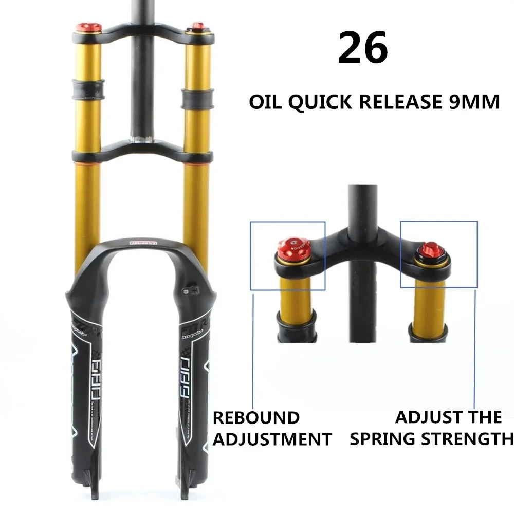 2024HIMALO bicycle fork 26/27.5/29er MTB Suspension Air Fork Magnesium Alloy Double Shoulder Air Oil Lock Straight Downhill fork